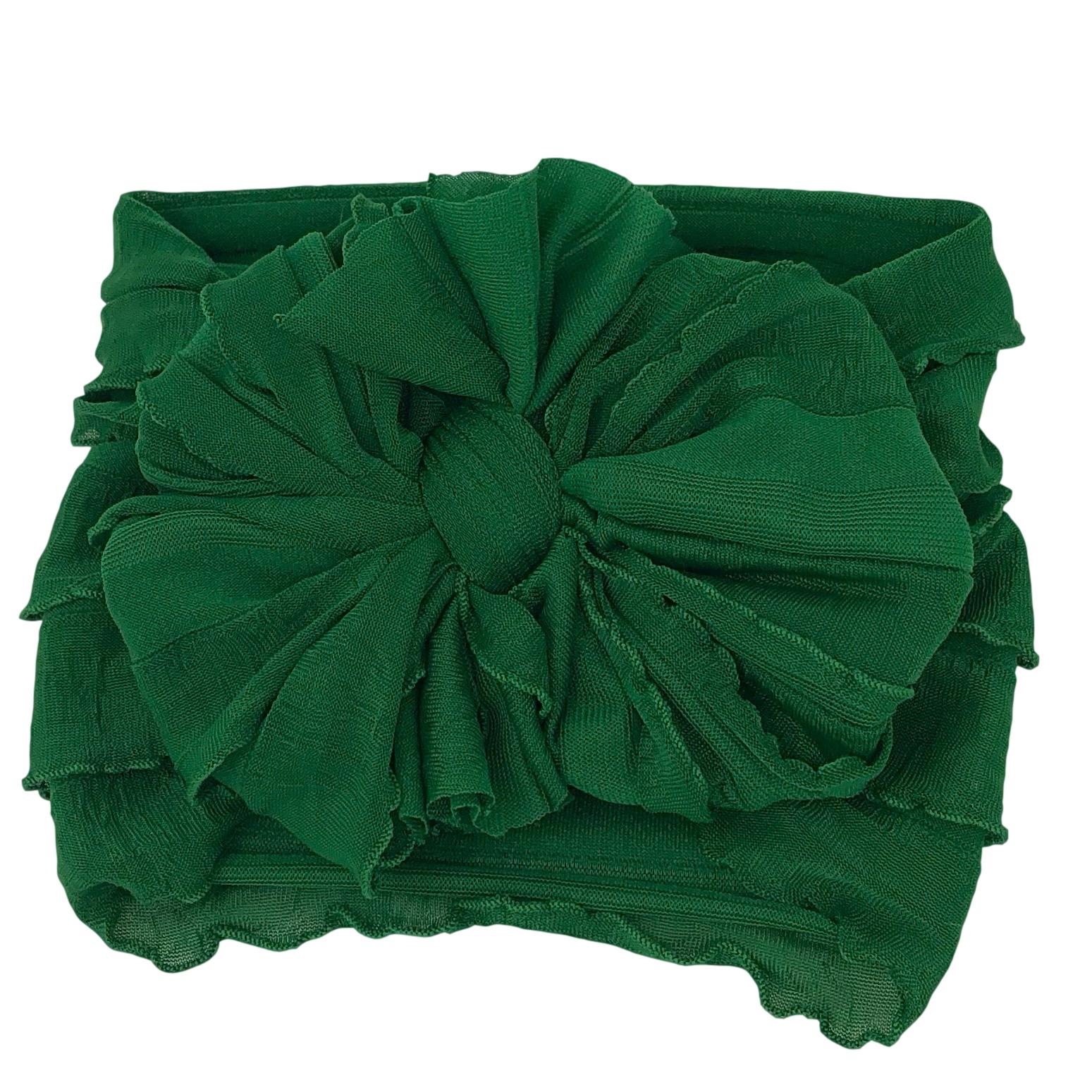 Green | Signature Ruffled Baby Headband