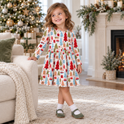 Christmas Merry Girl's Soft Bamboo Dress - Sibling Matching