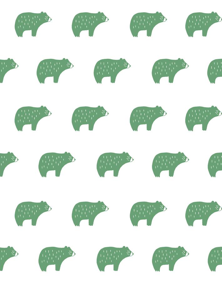 'chubby Bear' Wallpaper By Tea Collection - Aloe