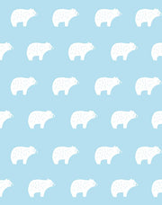 'chubby Bear' Wallpaper By Tea Collection - Baby Blue
