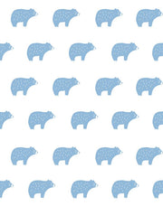 'chubby Bear' Wallpaper By Tea Collection - Cornflower