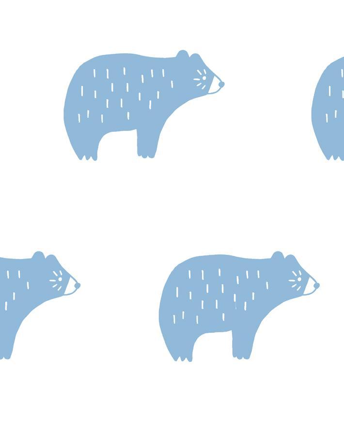 'chubby Bear' Wallpaper By Tea Collection - Cornflower
