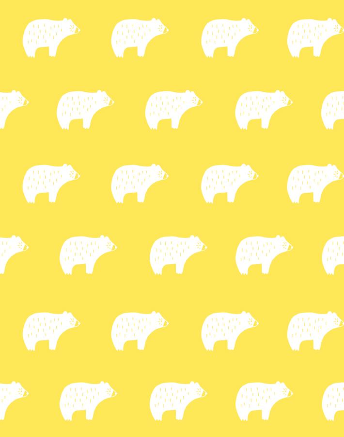 'chubby Bear' Wallpaper By Tea Collection - Daffodil