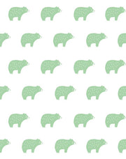 'chubby Bear' Wallpaper By Tea Collection - Green