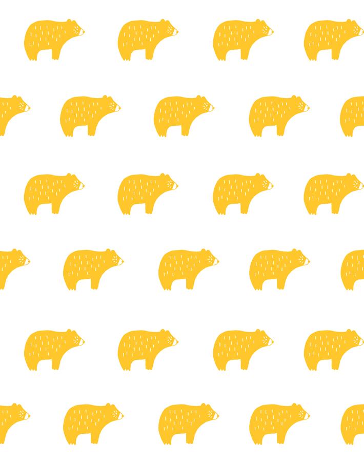 'chubby Bear' Wallpaper By Tea Collection - Marigold