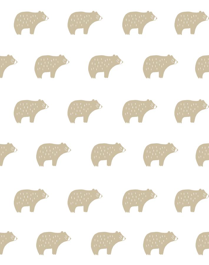 'chubby Bear' Wallpaper By Tea Collection - Taupe