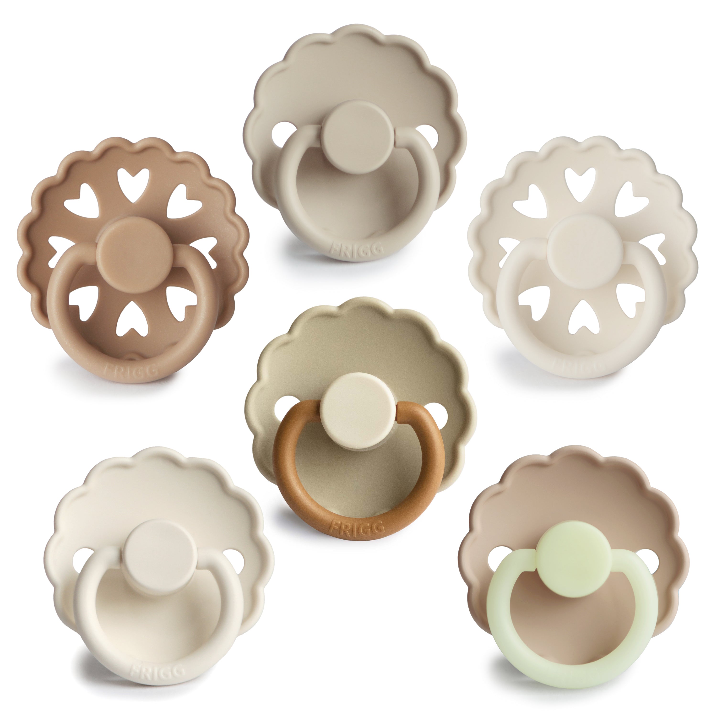 Frigg Silicone Cinnamon Charm Pacifier 6-pack