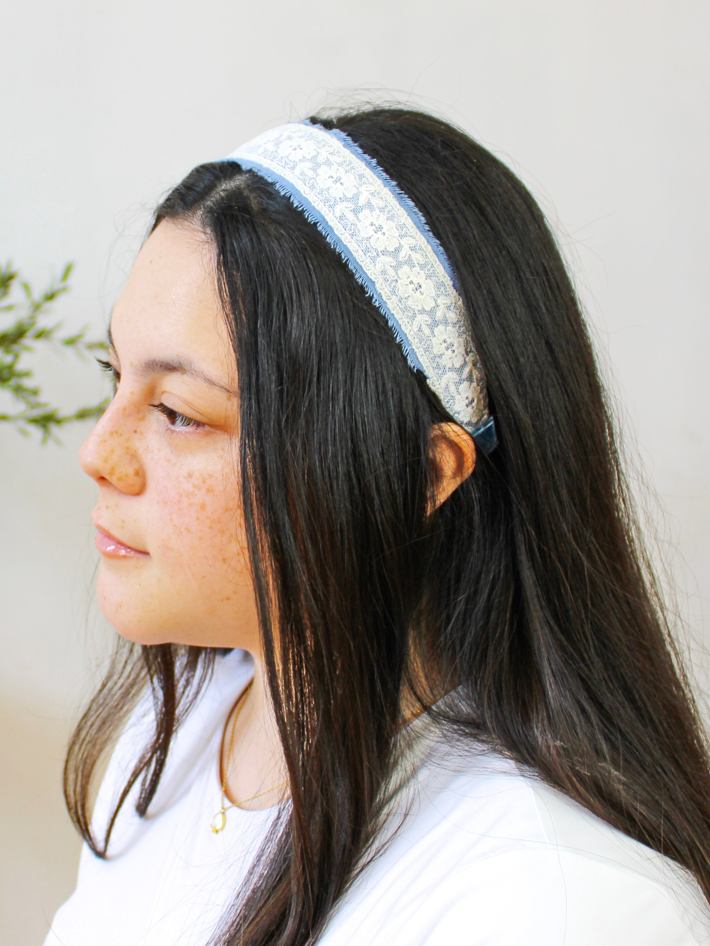 Clara Lace And Linen Headband