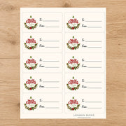 Classic Christmas Cheer Gift Tag Sticker Sheet