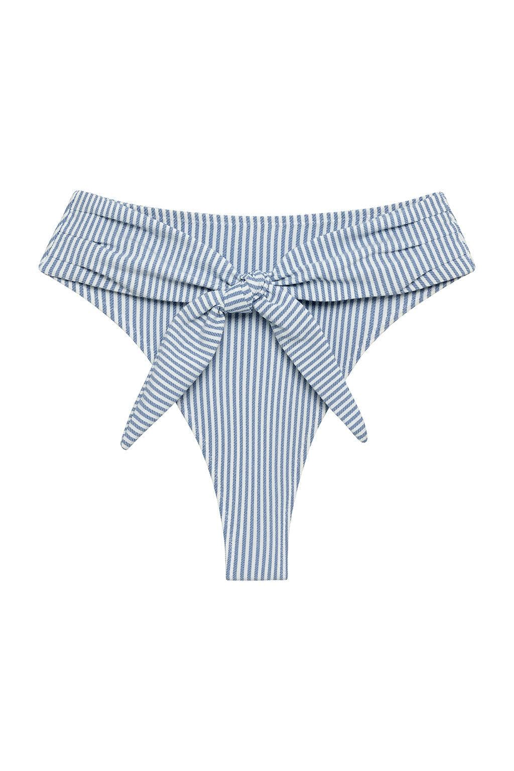 Classic Blue Stripe Paula Tie-up Bikini Bottom