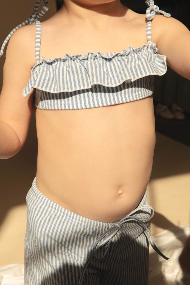 Classic Blue Stripe Mini Drawstring Pant
