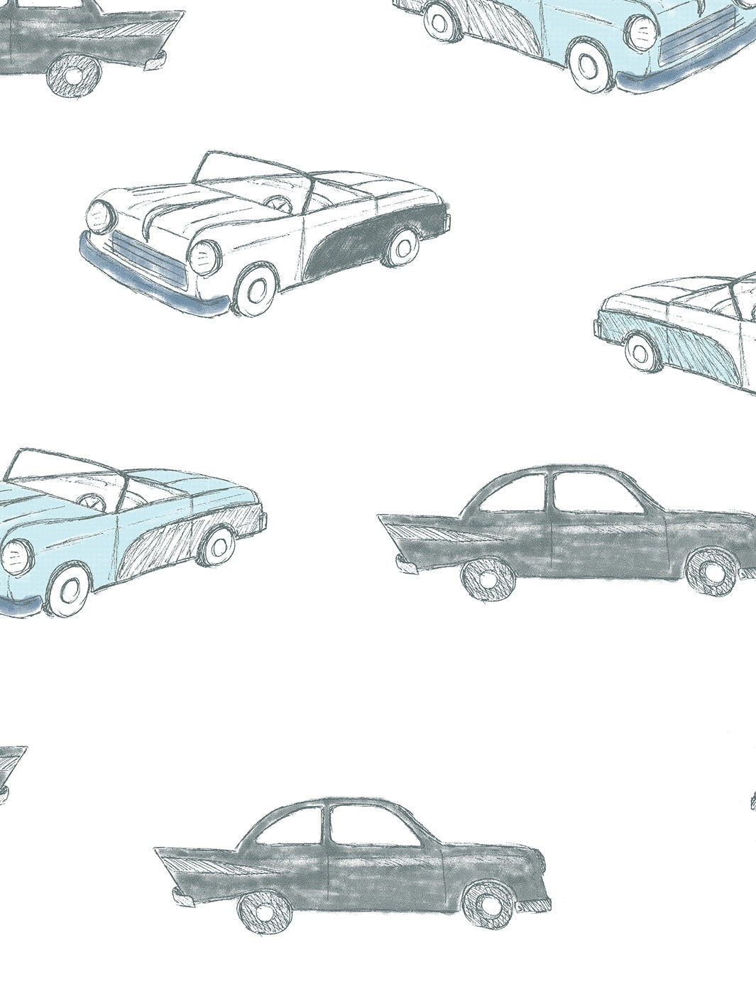 'classic Cars' Wallpaper By Tea Collection - Blue
