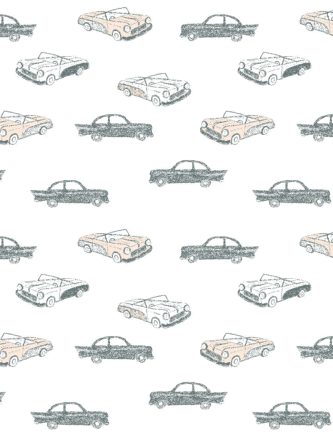 'classic Cars' Wallpaper By Tea Collection - Peach