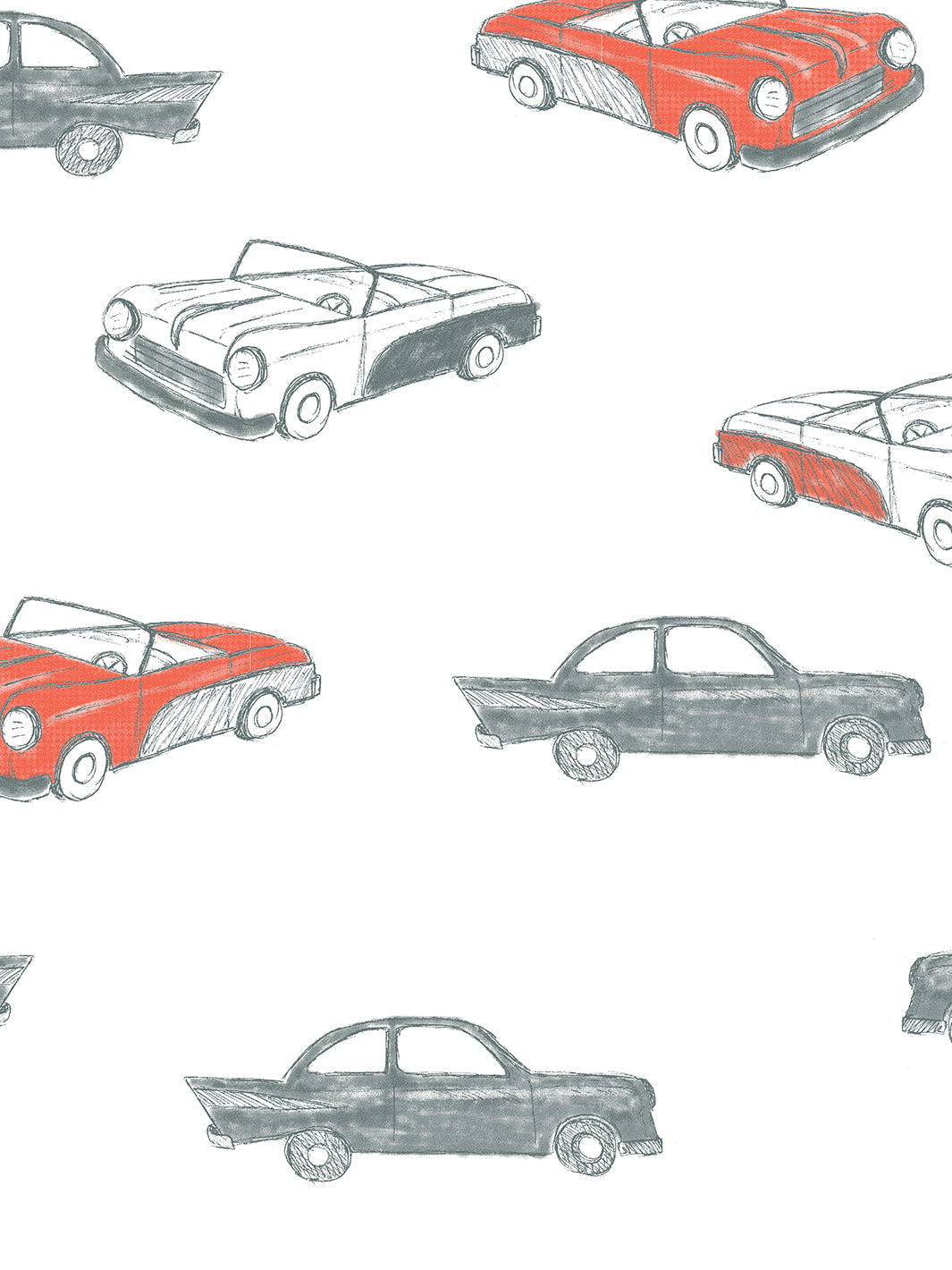 'classic Cars' Wallpaper By Tea Collection - Retro Red