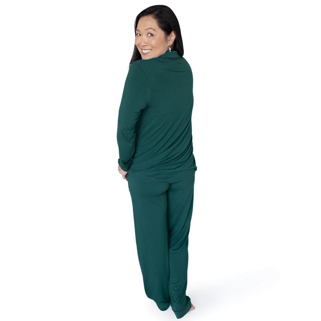 Clea Bamboo Long Sleeve Pajama Set | Evergreen