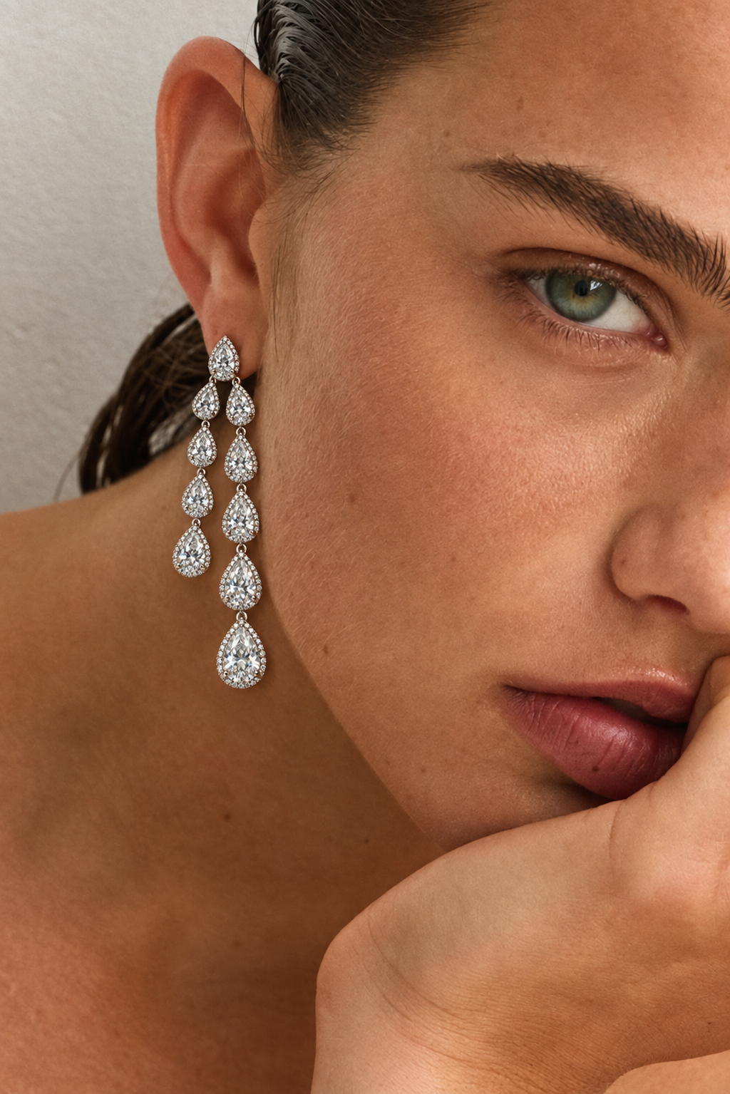 Cecilia Cz Bezel Drop Earrings