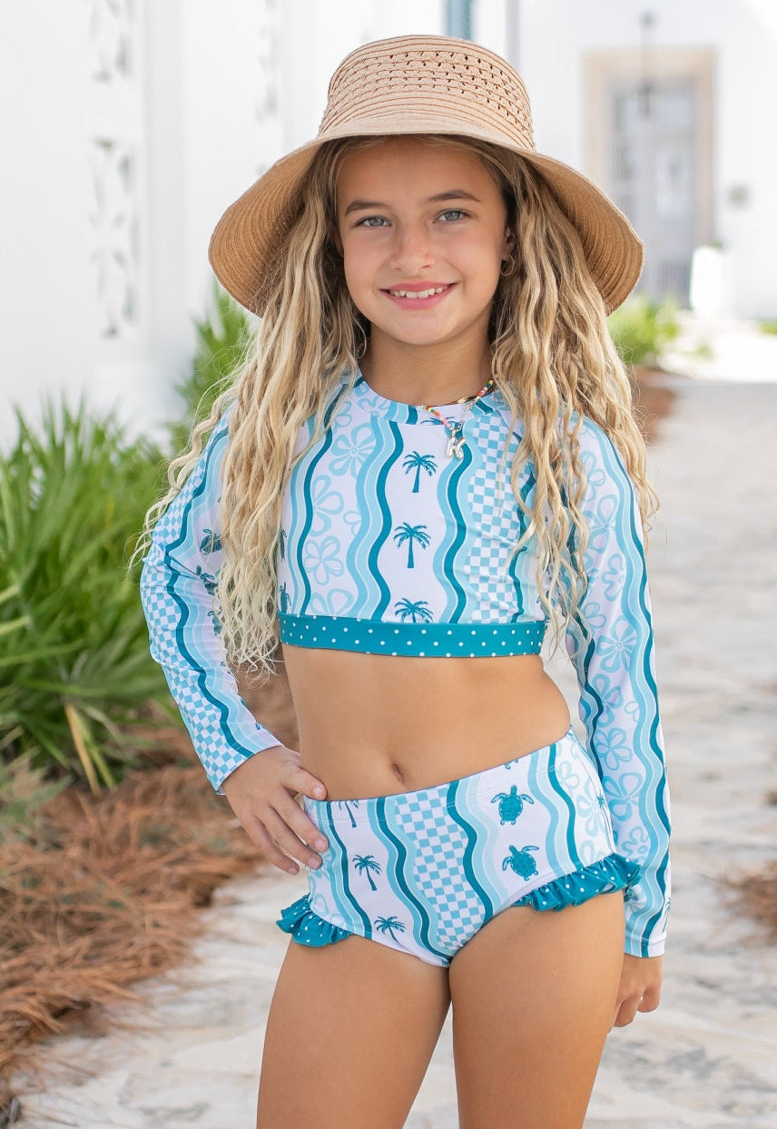Cleo Teal Turtle Swimsuit