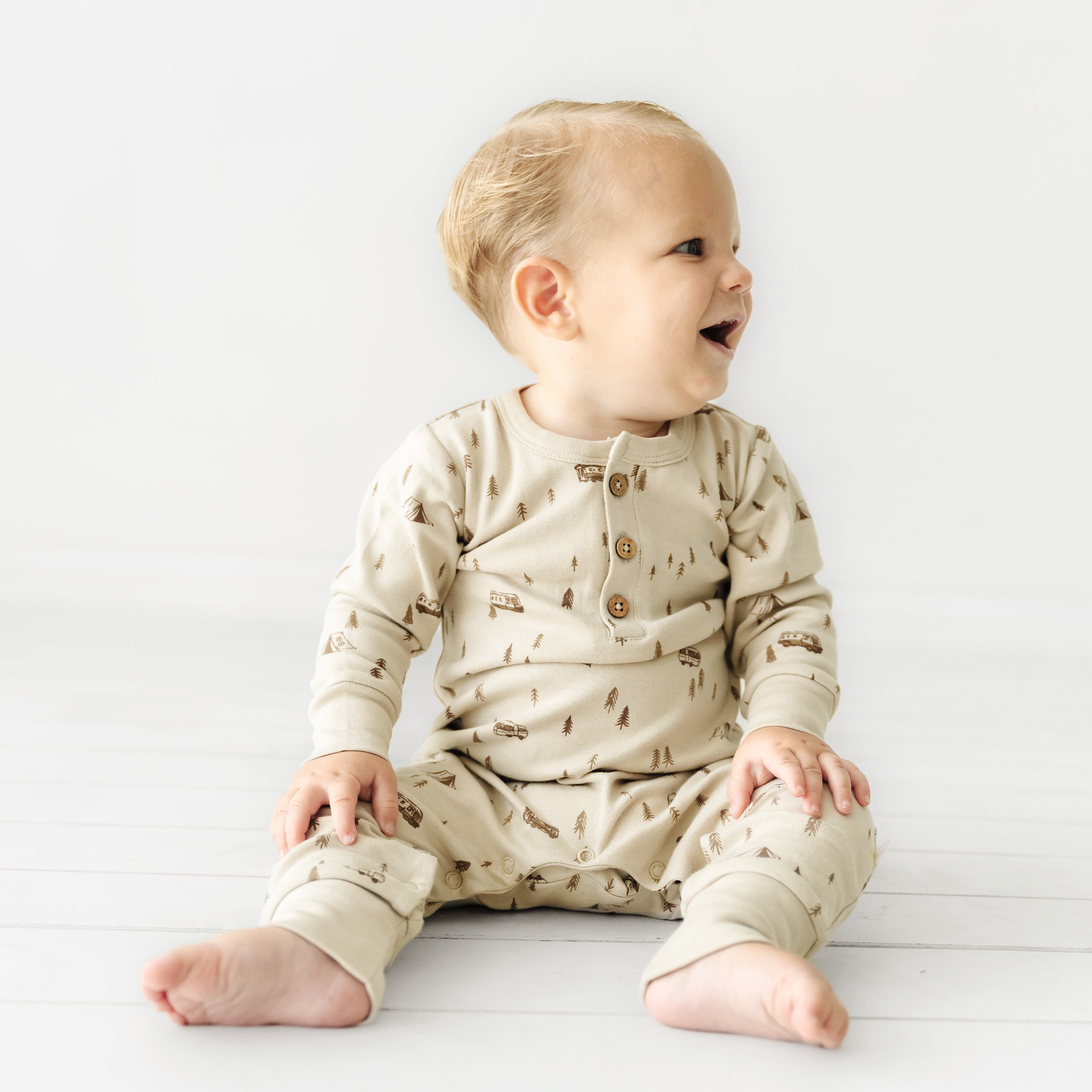 Organic Buttoned Romper - Camplife