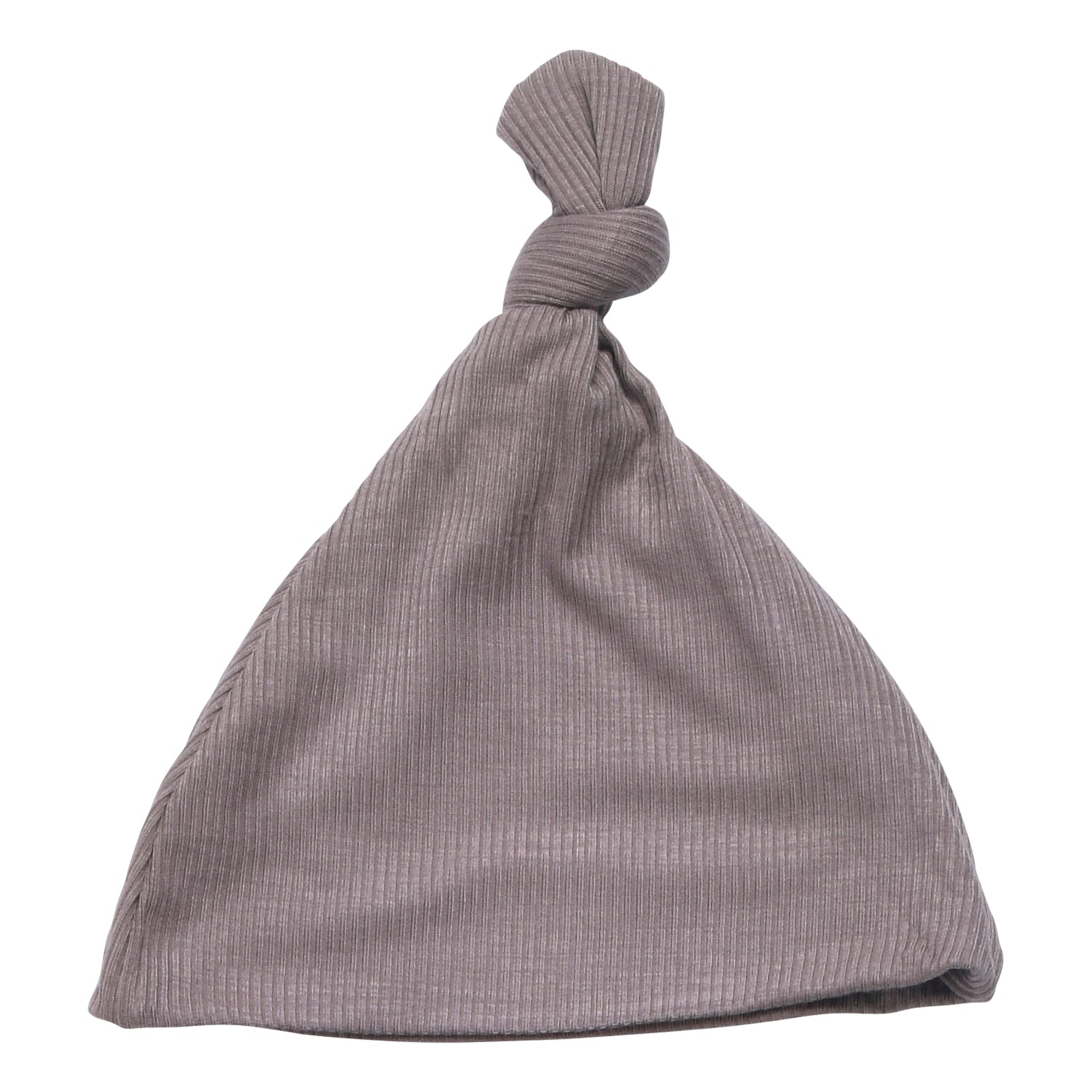 Cocoa Brown Knotted Ribbed Hat