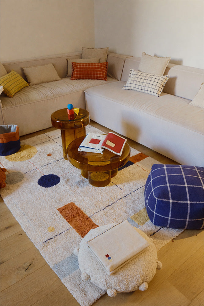 FLOOR CUSHION BUBBLY NATURAL