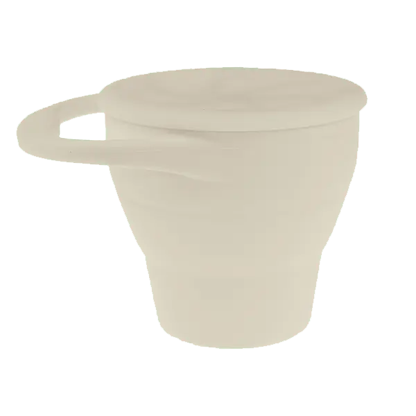 Collapsible Silicone Snack Cup - Beige