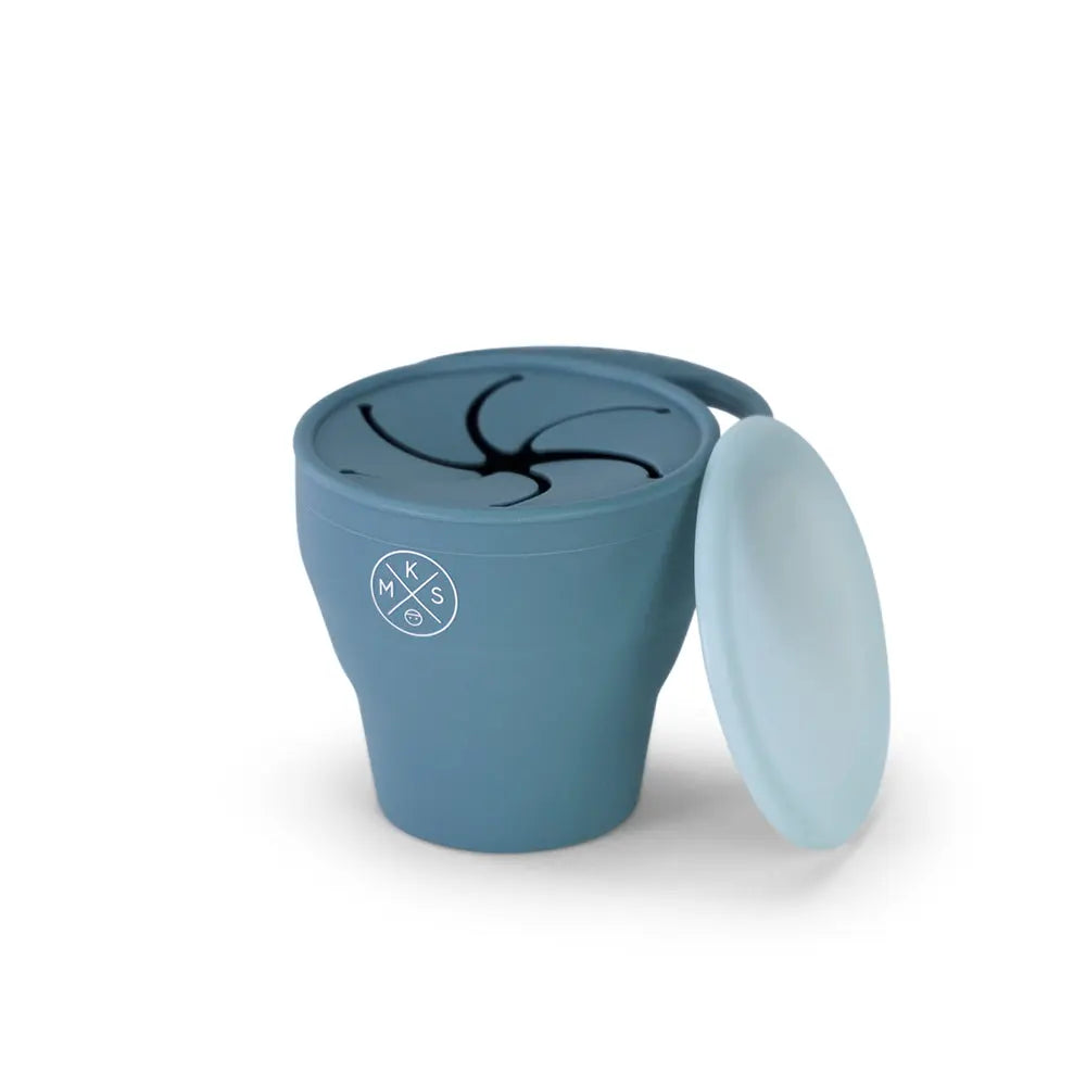 Collapsible Silicone Snack Cup - Petroleum