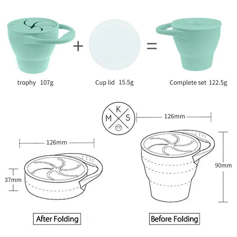 Collapsible Silicone Snack Cup - Taupe