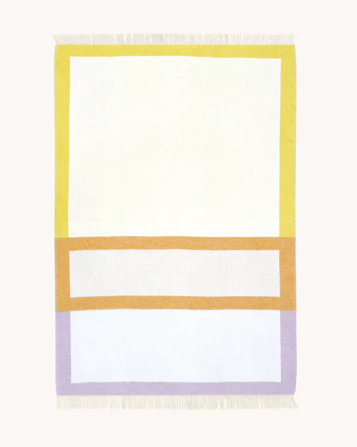 Blanket Color Block No. 1 Lilac / Yellow And Orange 4.25 X 6.5 Ft
