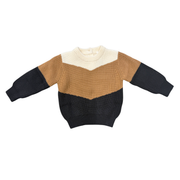 Colorblock Knit Sweater In Bronze