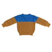 Colorblock Knit Sweater In Camel