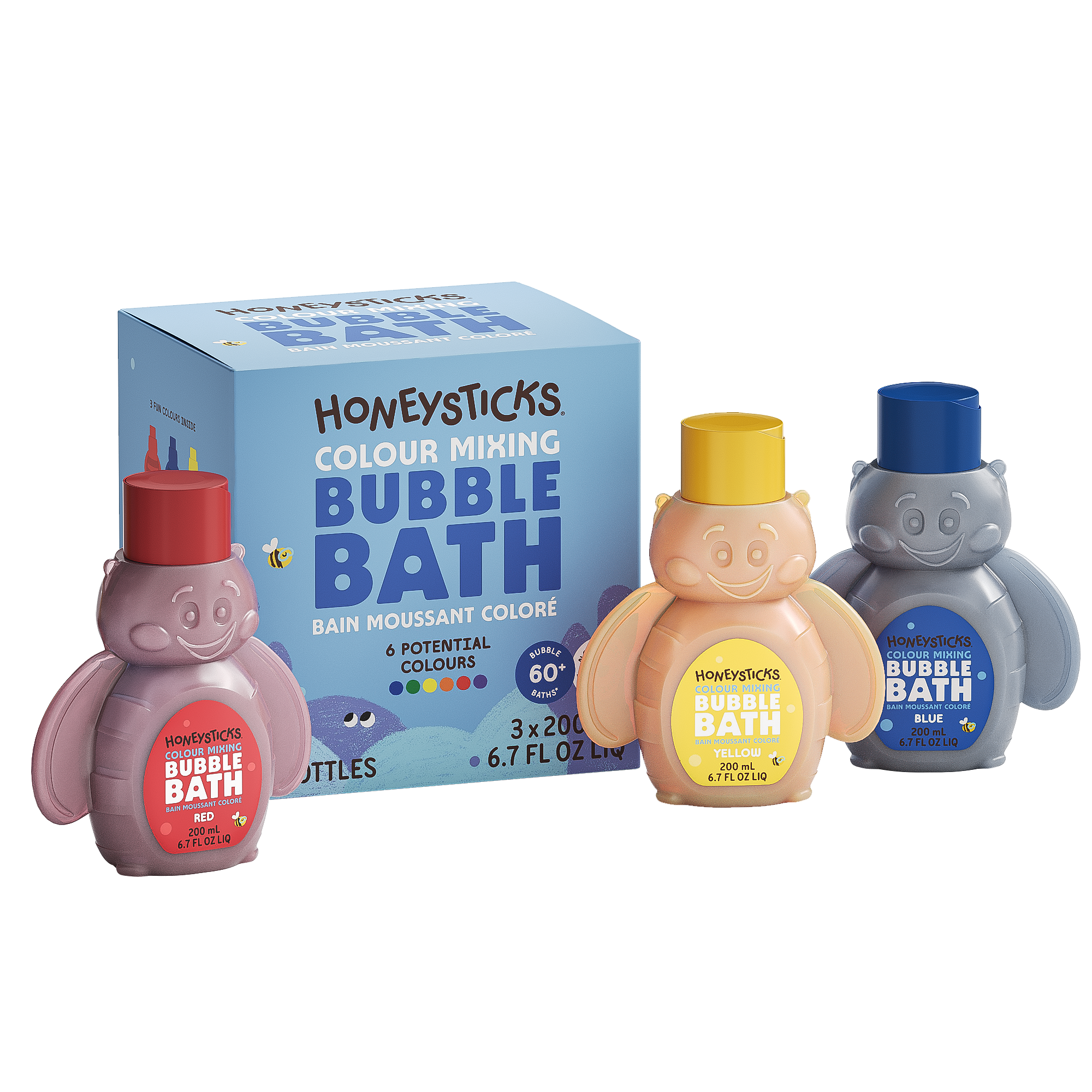 Honeysticks Bubble Bath Color Mixing 3pk 200ml