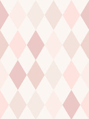 'colourful Harlequin' Wallpaper By Meri Meri - Petal Pink