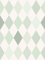 'colourful Harlequin' Wallpaper By Meri Meri - Sage