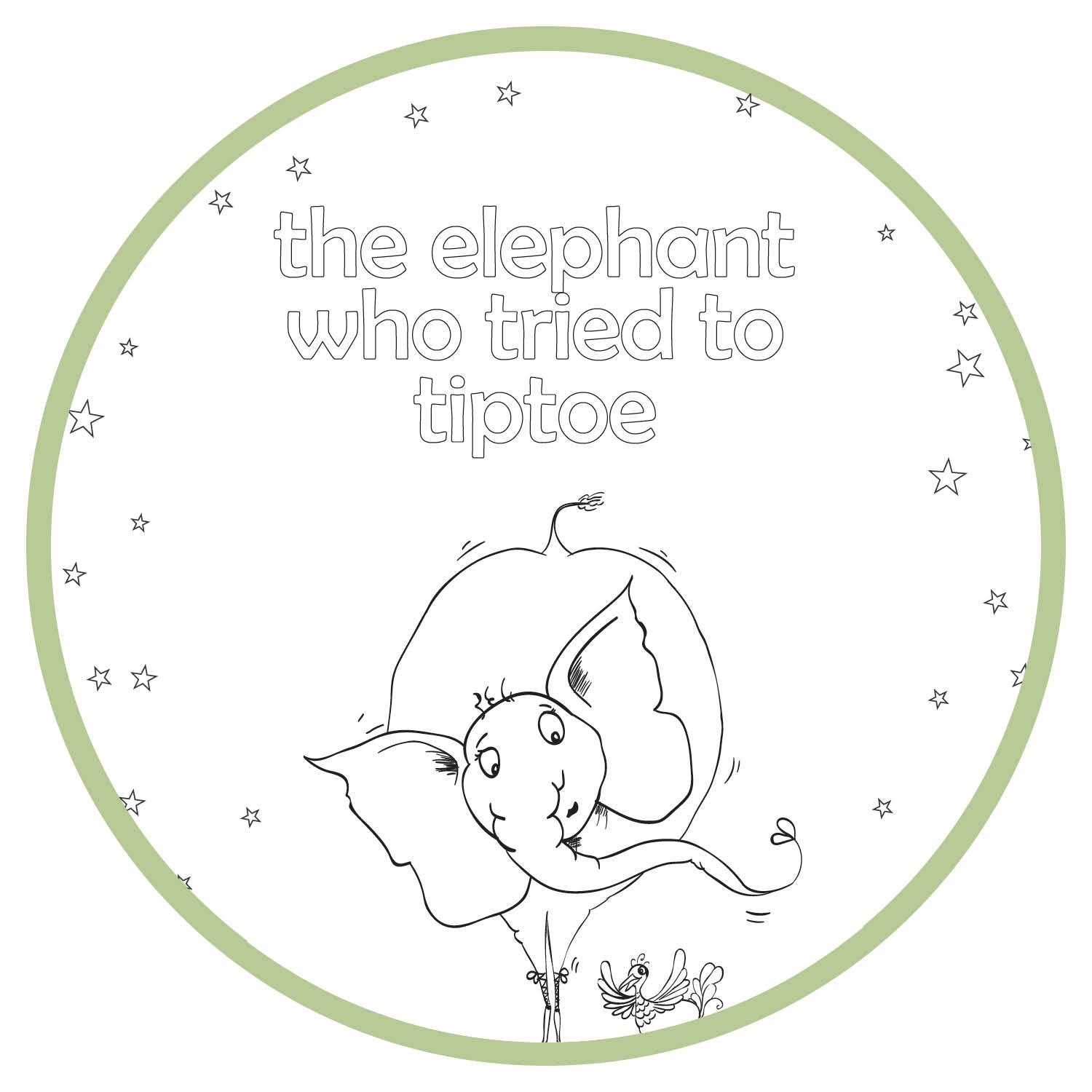 Printable Coloring Pages - The Elephant Who Tried To Tiptoe