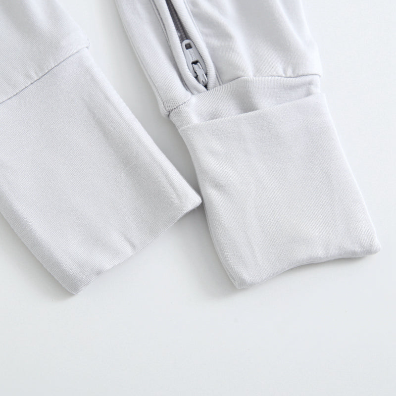 Comfy Gray Zippered Baby Romper