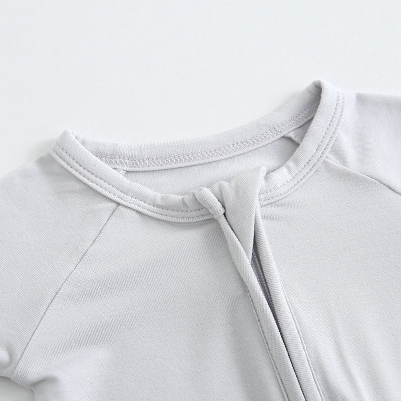 Comfy Gray Zippered Baby Romper