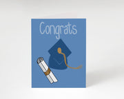 Graduation Congratulations Card — Grad Cap & Diploma, Illustrated Graduation Card