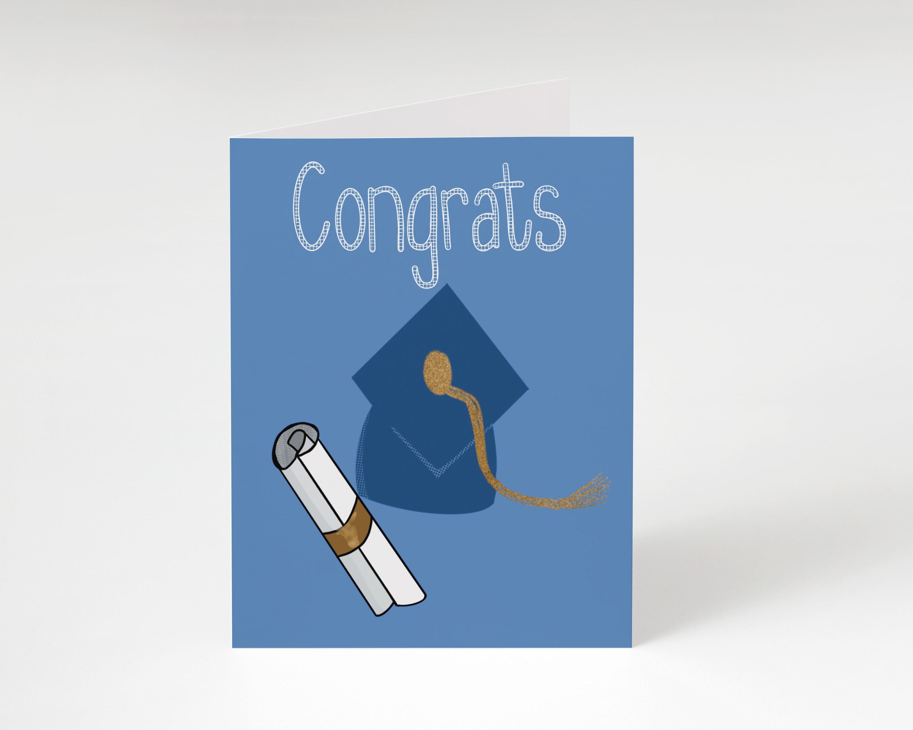 Graduation Congratulations Card — Grad Cap & Diploma, Illustrated Graduation Card