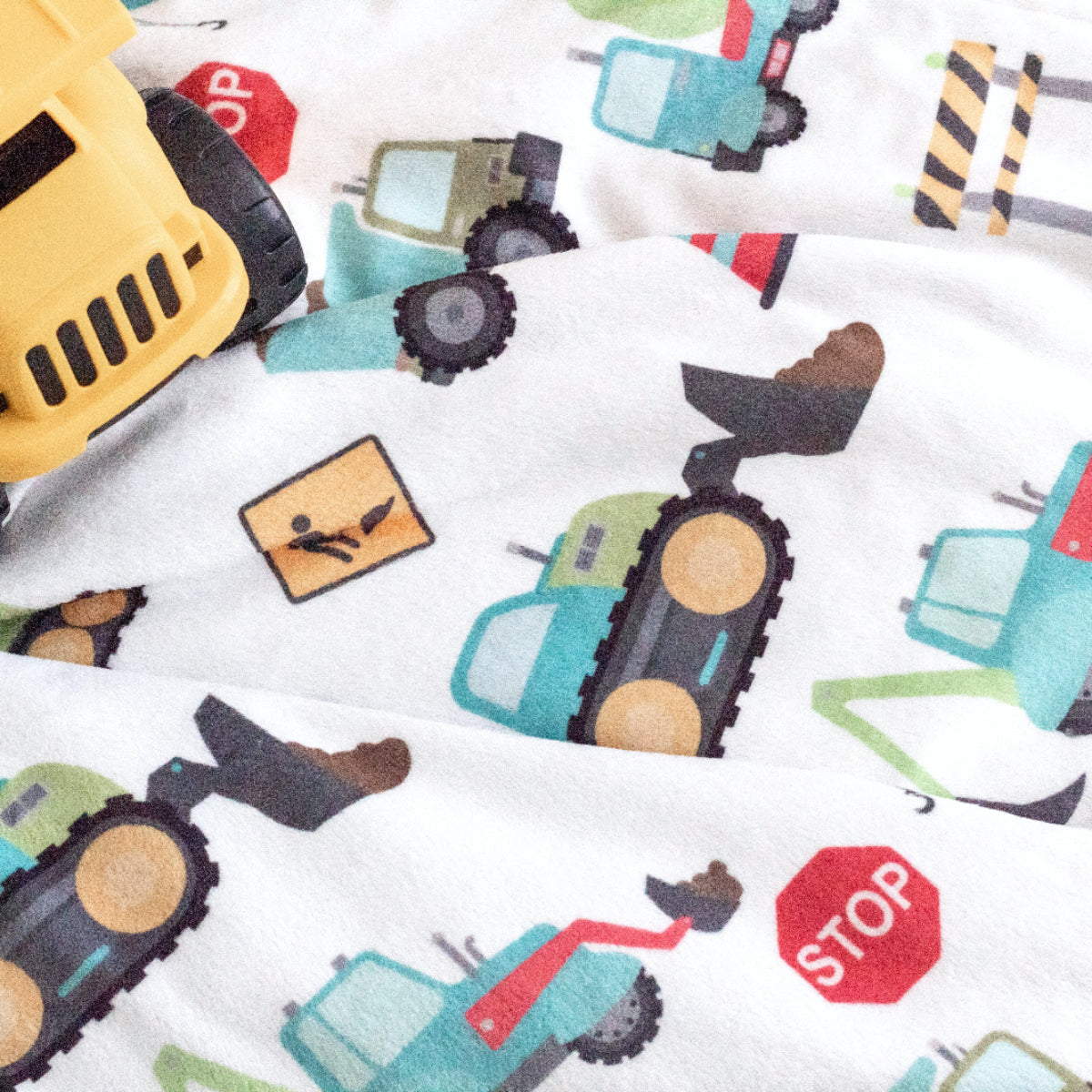 Construction Trucks Minky Baby Blanket