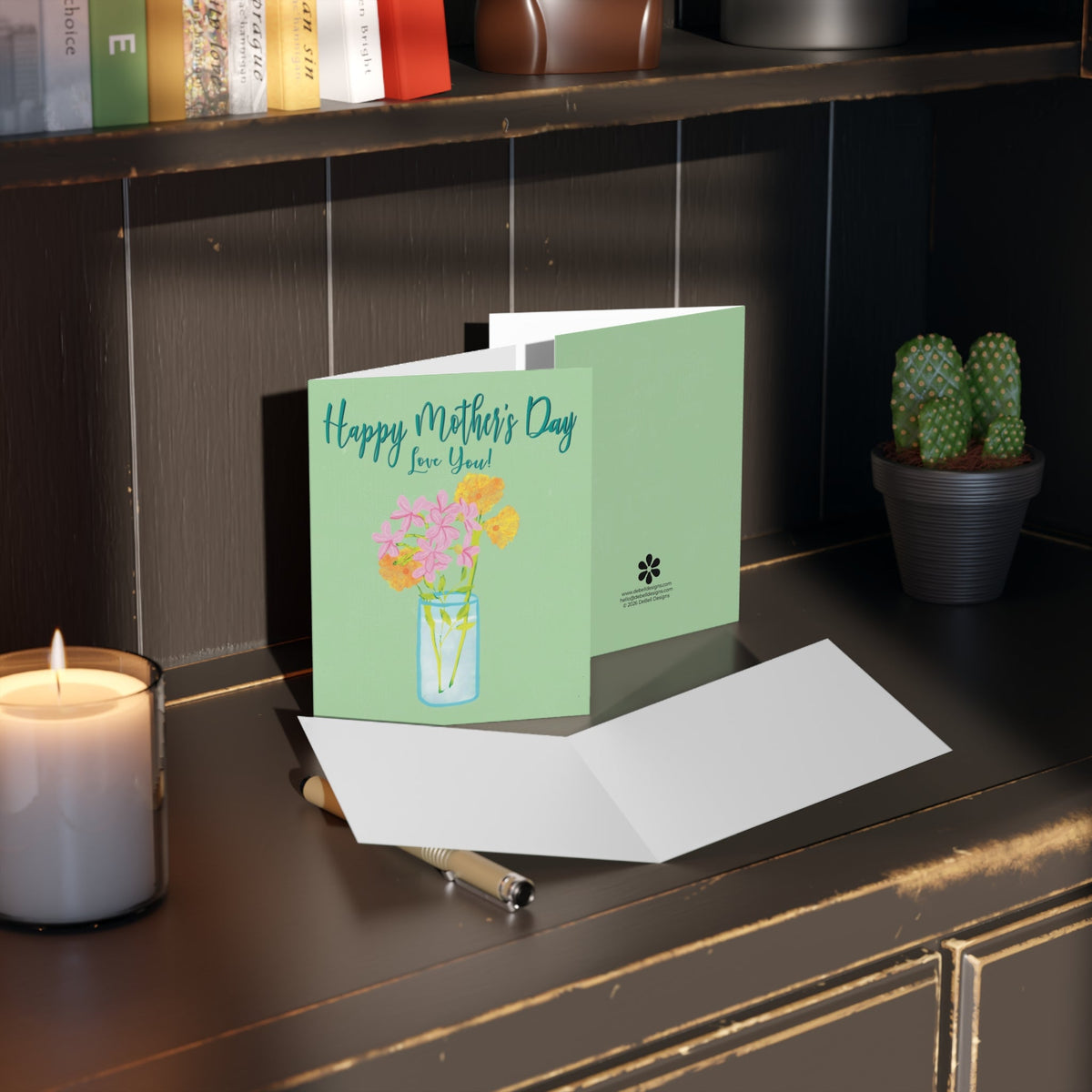 Mother’s Day Card – Floral Vase For Mom