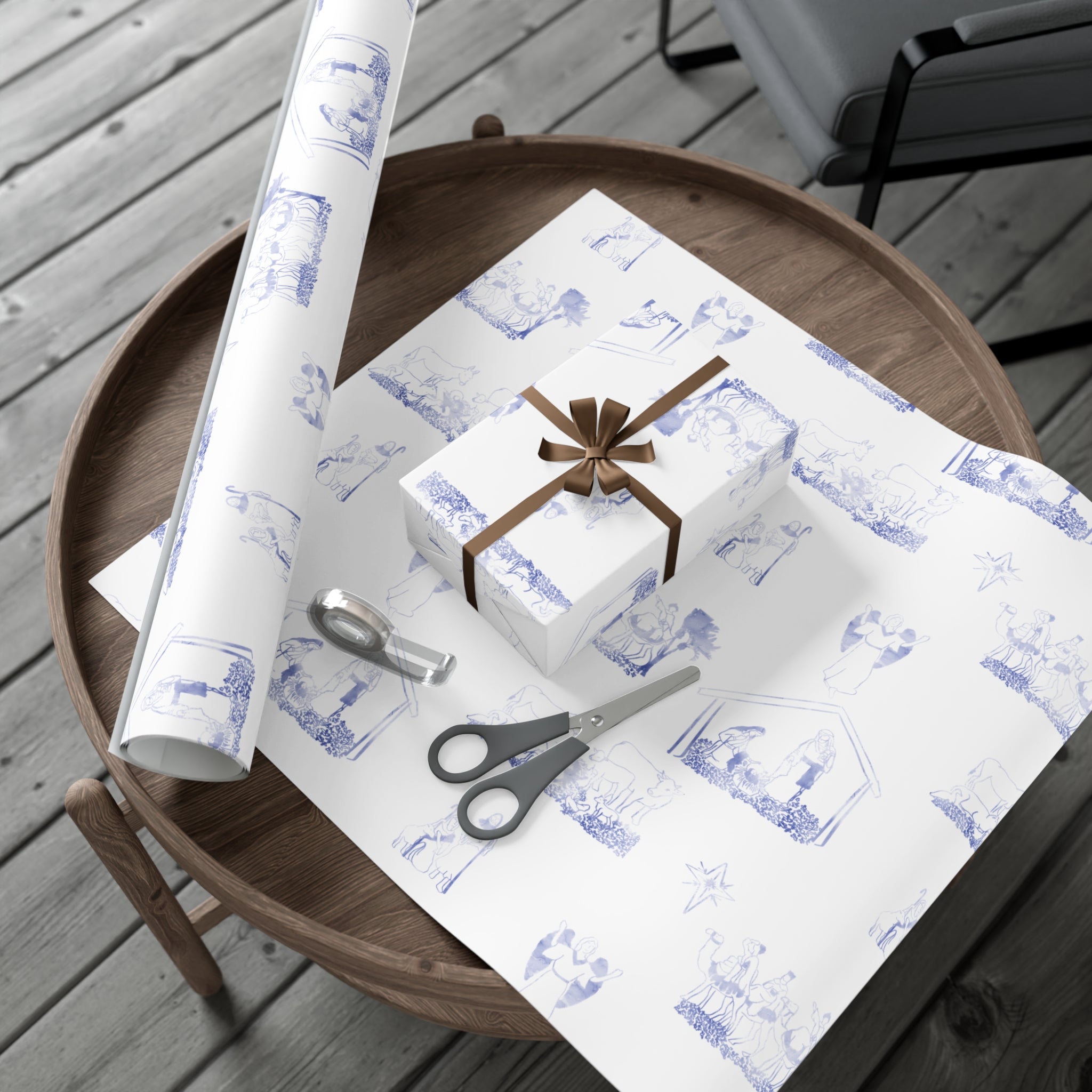 Nativity Toile Gift Wrap