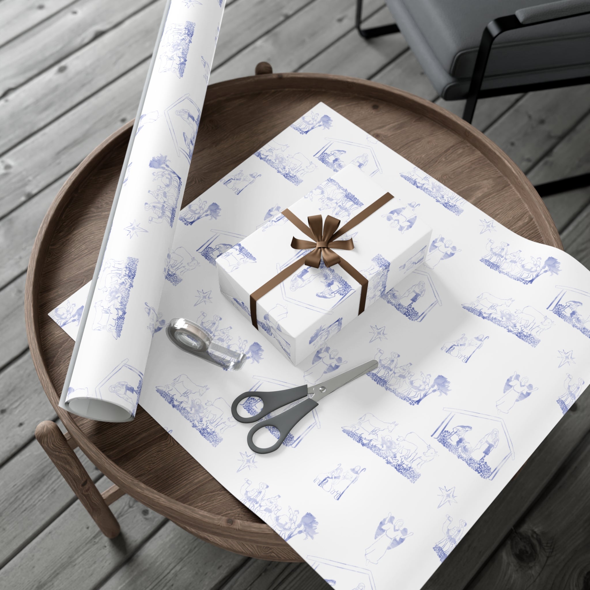 Nativity Toile Gift Wrap
