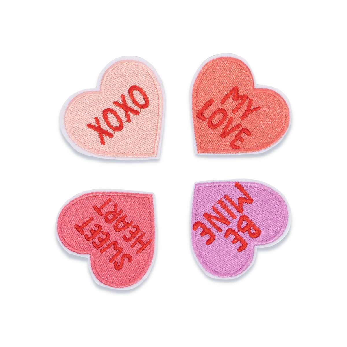 Conversation Hearts Patches (set Of 4)