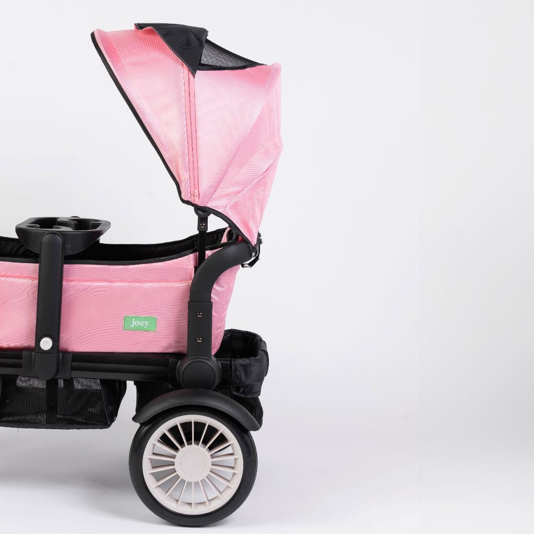 Oversized Uv 50+ Retractable Canopy - Cotton Candy Pink
