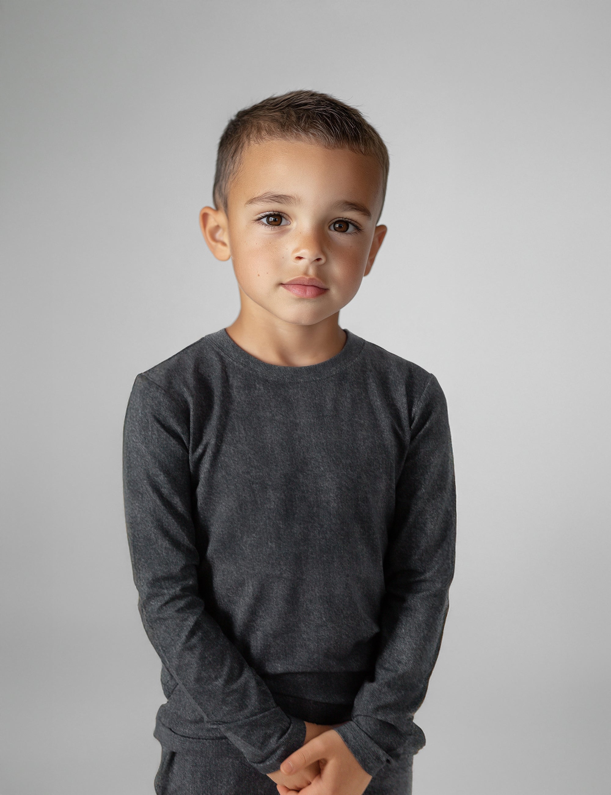 Washed Black Denim Print Two-piece Set