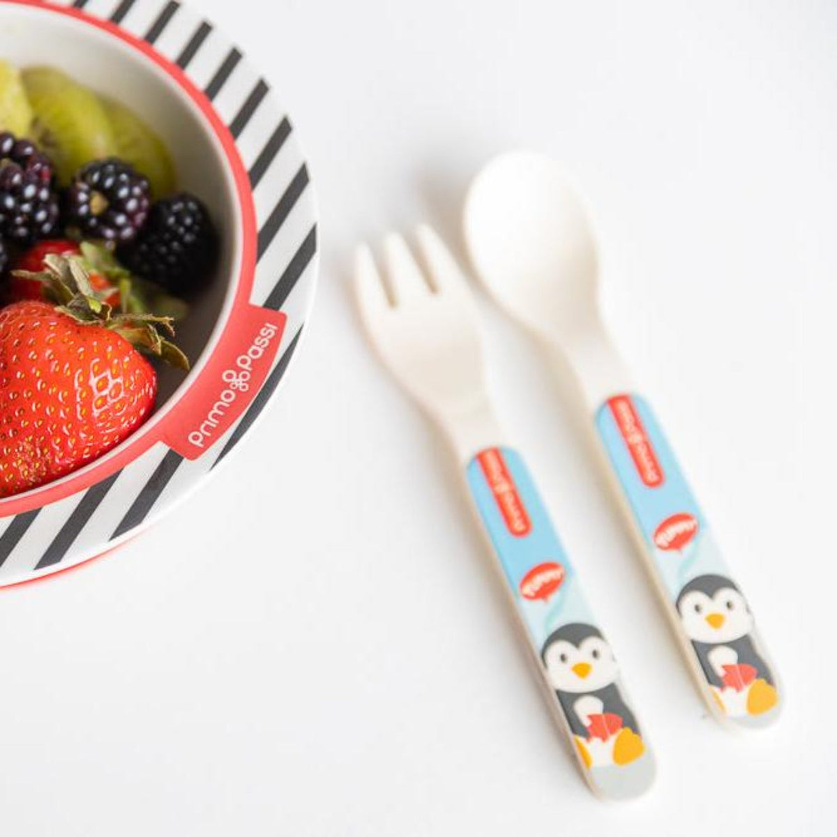 Bamboo Fiber Kids Spoon And Fork Set – Winter Friends |