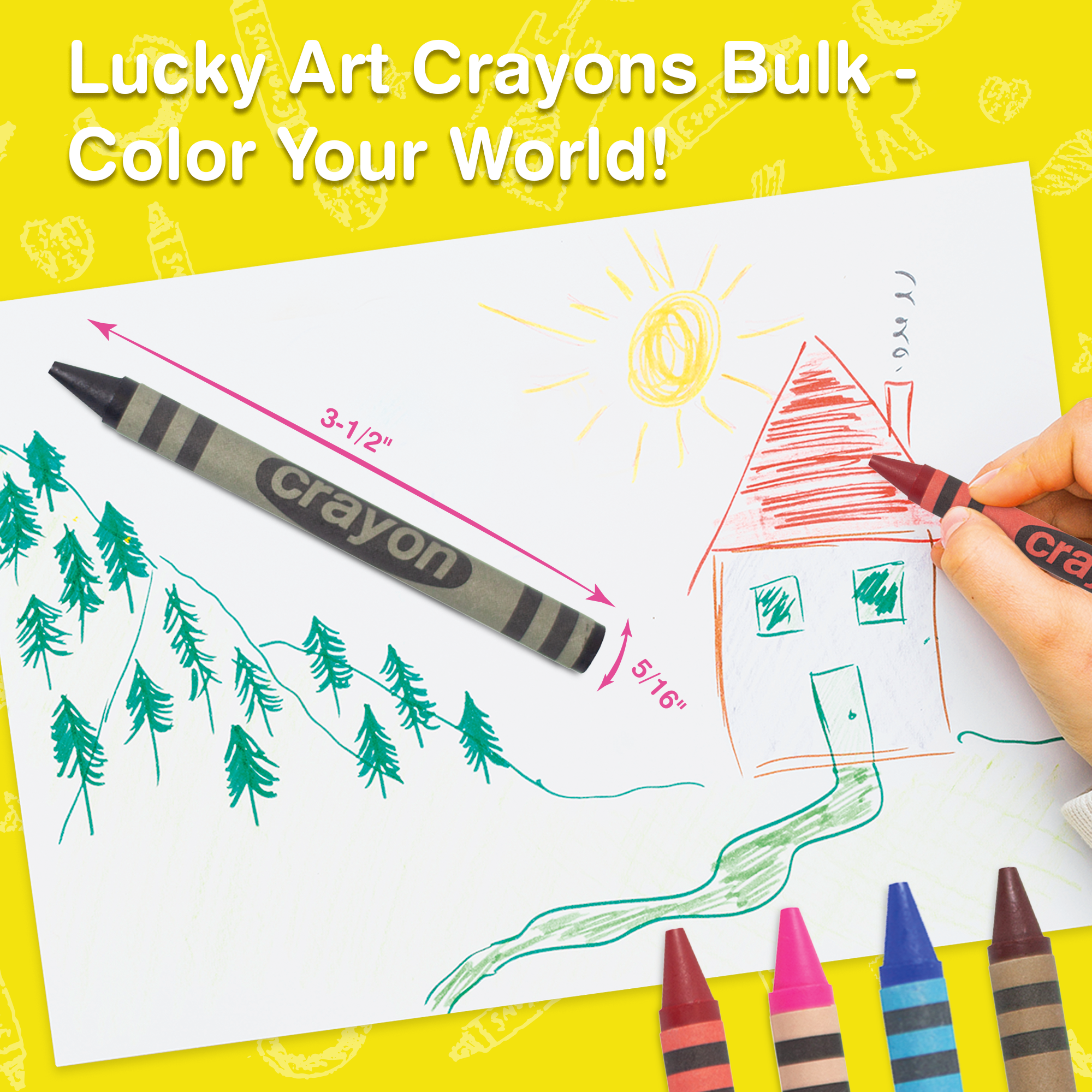 80-pack Black Crayons Bulk – Standard Size, Non-toxic, Classroom & Party Supply