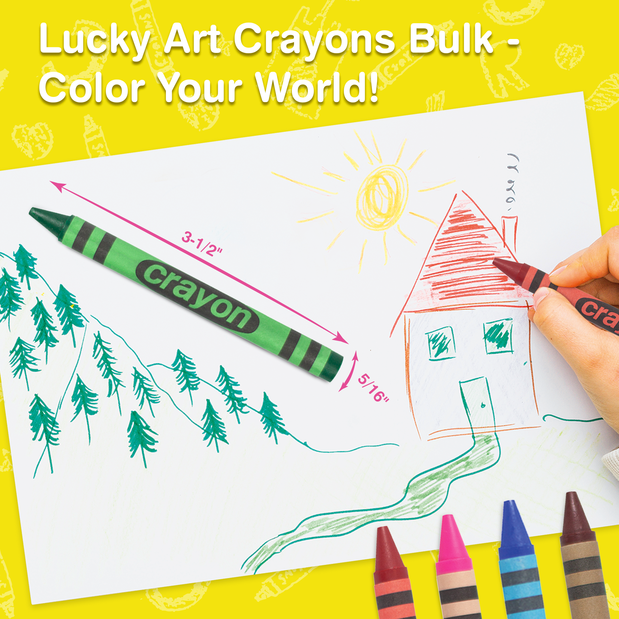 80-pack Green Crayons Bulk – Standard Size, Non-toxic, Classroom & Party Supply