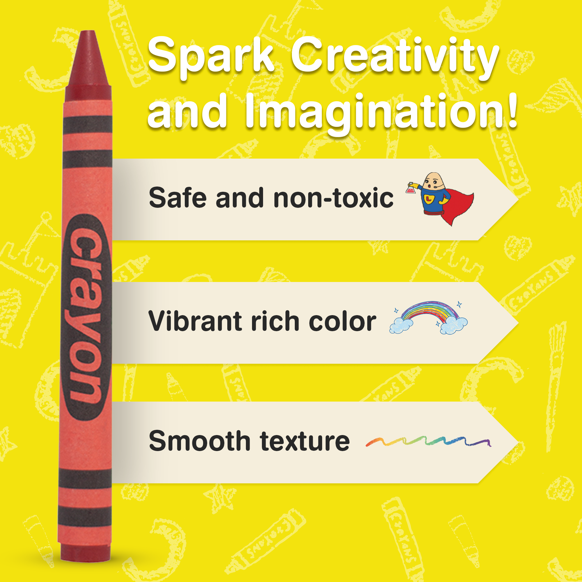 80-pack Red Crayons Bulk – Standard Size, Non-toxic, Classroom & Party Supply