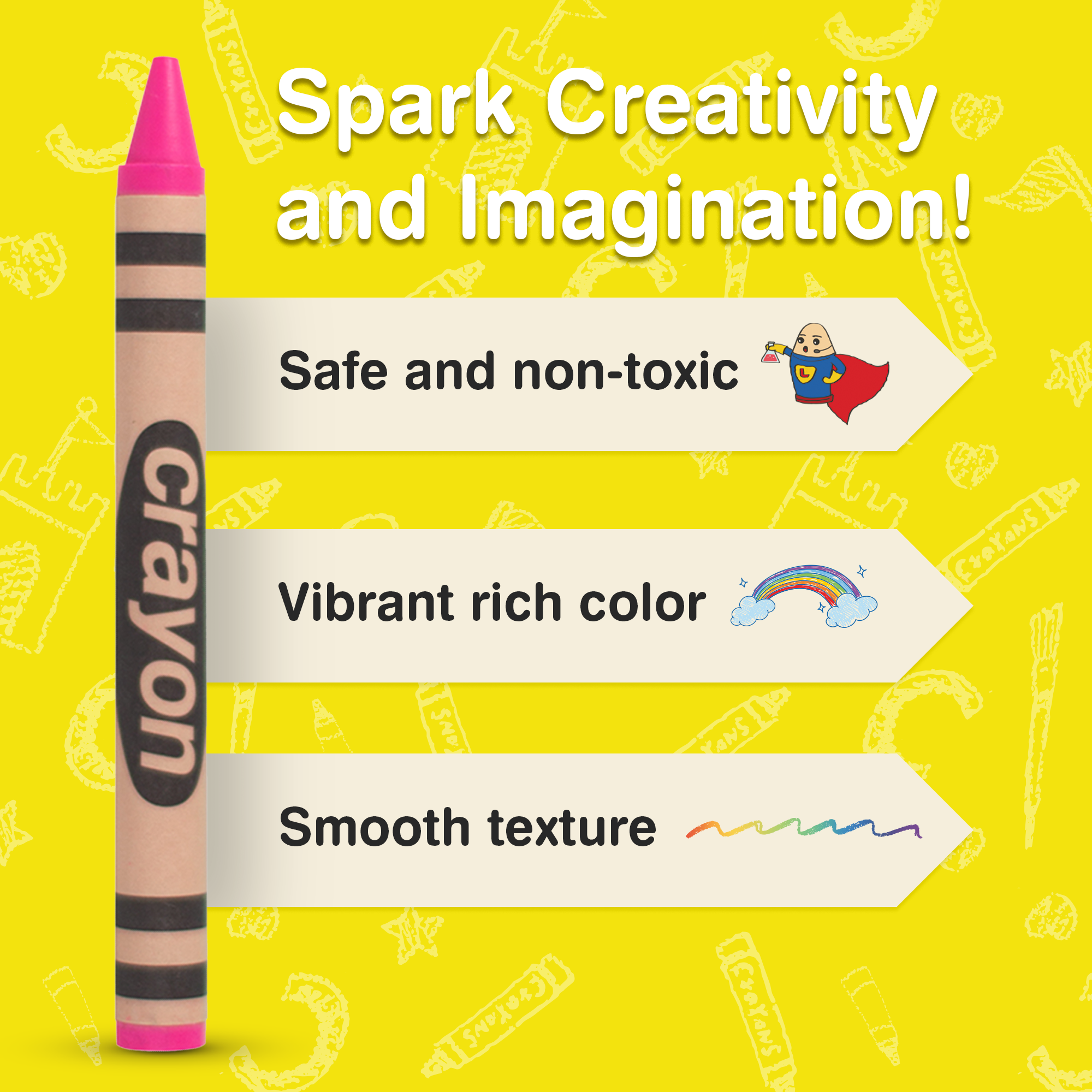 80-pack Pink Crayons Bulk – Standard Size, Non-toxic, Classroom & Party Supply